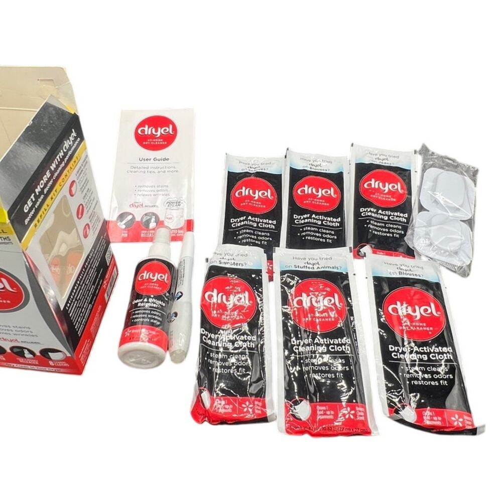 🧺 Dryel At-Home Dry Cleaner Refill Kit Cleaning Cloths & Booster Spray